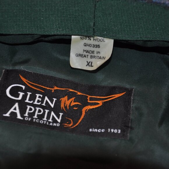 Glen Appin of Scotland Harris Tweed Wool Country Flat Cap Black Watch XL - Picture 5 of 5